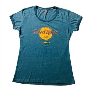 HARD ROCK CAFE LONDON JUNIORS BLUE T-SHIRT SIZE LARGE